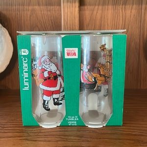 Vintage 90s Christmas Glasses